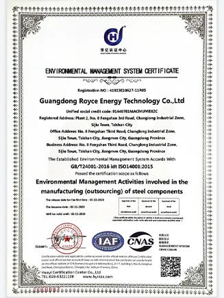 Environmental Management System Certificate